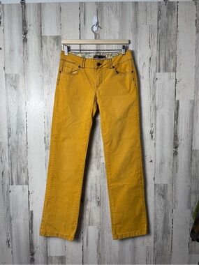 Prana Mustard Yellow Corduroy Pants with Floral Waist Lining 8